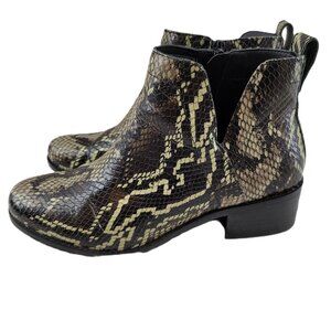 Vionic Ankle Boots Women's 7 Clara Boa Reptile Crocodile Leather Print Booties